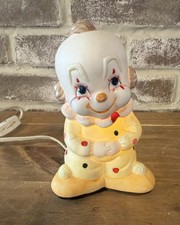 Vtg 80's Lefton Ceramic Clown Nightlight Hand Painted Nursery Light Baby Clown