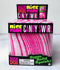 NeeDoh Nice Cube Candy Swirl Candy Cane Pink White Schylling NIB Rare