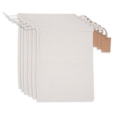 Cotton Storage Bags with Drawstrings X-Large 14x17 Multipurpose 6 Pcs Muslin ...