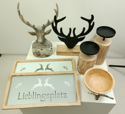 Boltze Dekoration. ''Hirsch 2''. Steinhart Kerzen. Verschiedene Artikel. Neu.