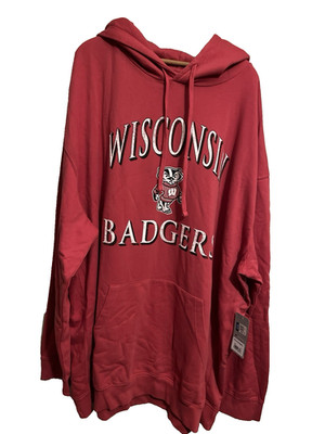 Wisconsin Badgers Hoodie Colosseum Red Men's Big & Tall 6X NWT Bucky Badger