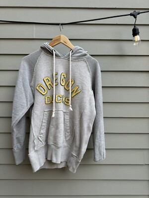Oregon Ducks Heather Grey Colosseum Athletics Hooded Pullover Sweatshirt Sz S