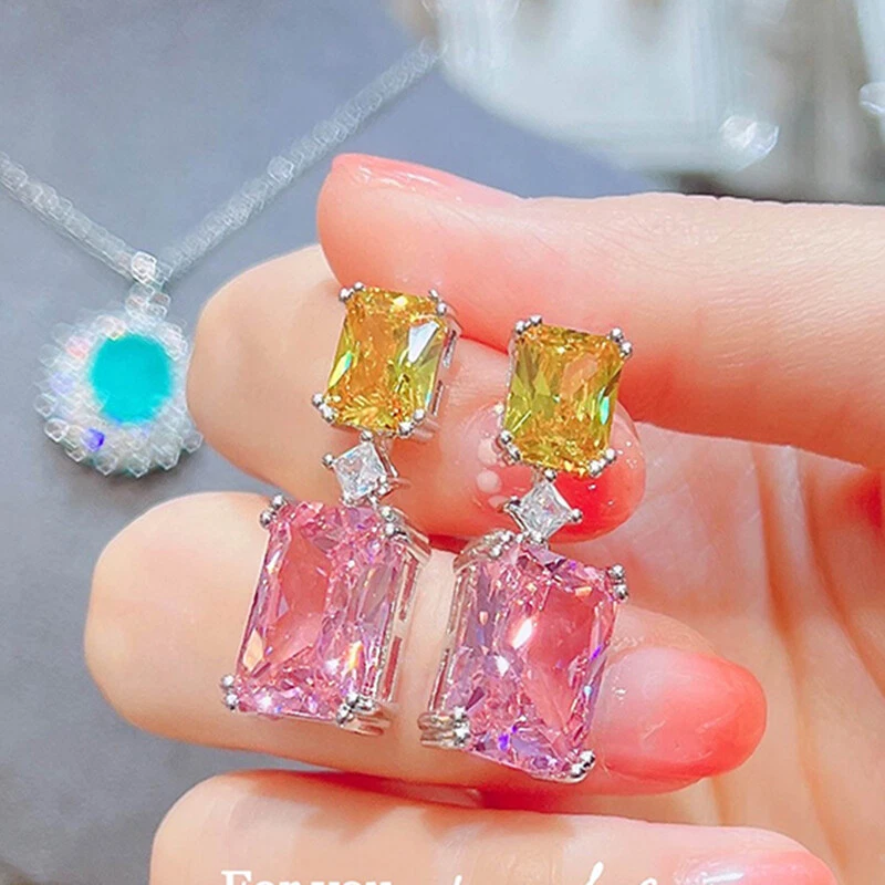 Pink topaz hotsell stud earrings
