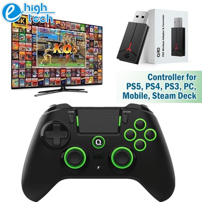 QRD Spark N5 Wireless Controller fr PS5 PS4 PS3 PC Mobile Steam Deck & Converter
