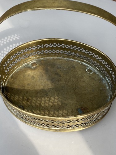VINTAGE Indio Perforado Latón Cruet Soporte con Asa Cesta de Transporte - Imagen 6 de 10