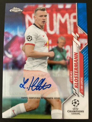 2019-20 Topps Chrome Autograph Blue Wave Refractor Lukas Klostermann /75 LEIPZIG