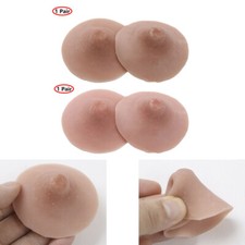 1Pair Non-stick Reusable Washable Silicone Nipple for Breast Form Crossdresser
