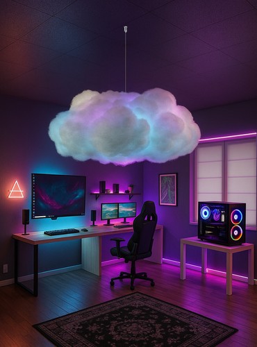 Thunder Smart LED 3D Hanging Cloud Light (Battery Powered) with Sound Reactive