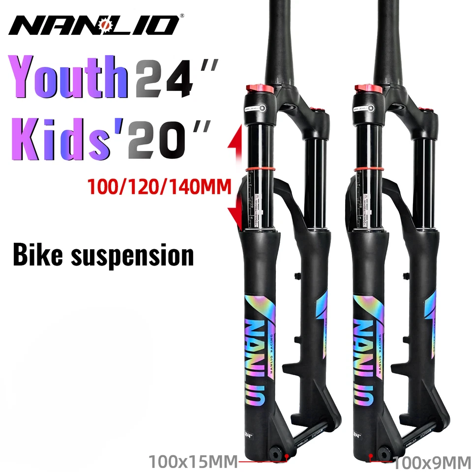 Youth/Kids' Mountain Bike Shock suspension Fork 20 24 inch 100/120/140mm travel - Image 2 of 4