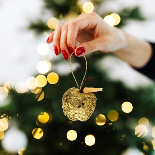 20 Pcs Goldener Apfelanhänger Dekorationen Hängende Weihnachtsverzierung - Bild 4 von 12
