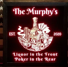Custom LED Whiskey Sign – Personalized Man Cave Wall Decor