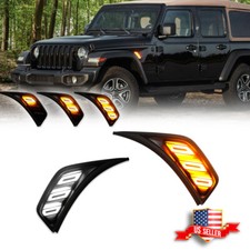 Wa Front Fender Side Marker Light Turn Signal Lamp For 2018-24 Jeep Wrangler Jl