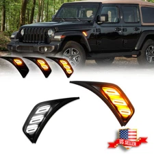 W/A Front Fender Side Marker Light Turn Signal Lamp For 2018-24 Jeep Wrangler JL