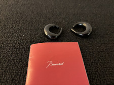 Pair Of Black Baccarat Crystal Hoop Earrings