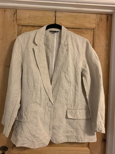 Lands End women's unlined linen jacket 