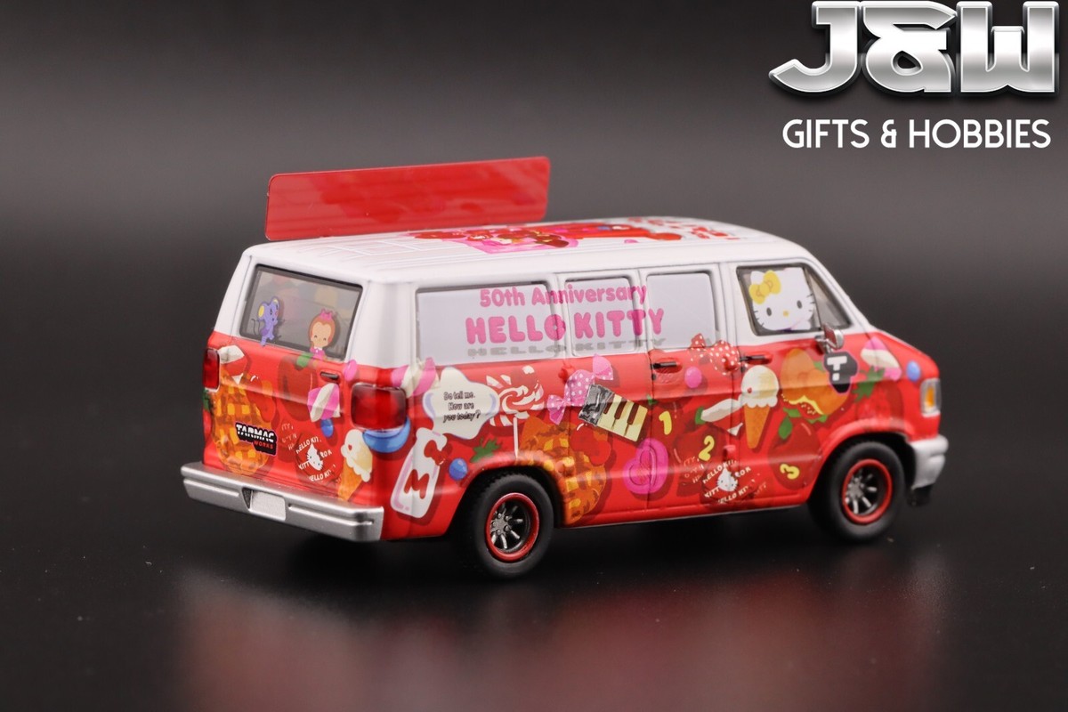 Tarmac Works Hello Kitty Dodge Van ミニカー Tarmac Works 1/64 Dodge Van Hello Kitty Food Truck - GLOBAL64