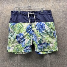 Tommy Hilfiger Shorts Men Large Blue Floral Swimwear Summer Swim Trunks Lined