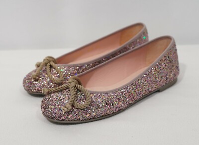 Pretty Ballerinas Rosario Silver/Pink Twinkle Ballet Flats Shoes, Sz 35 