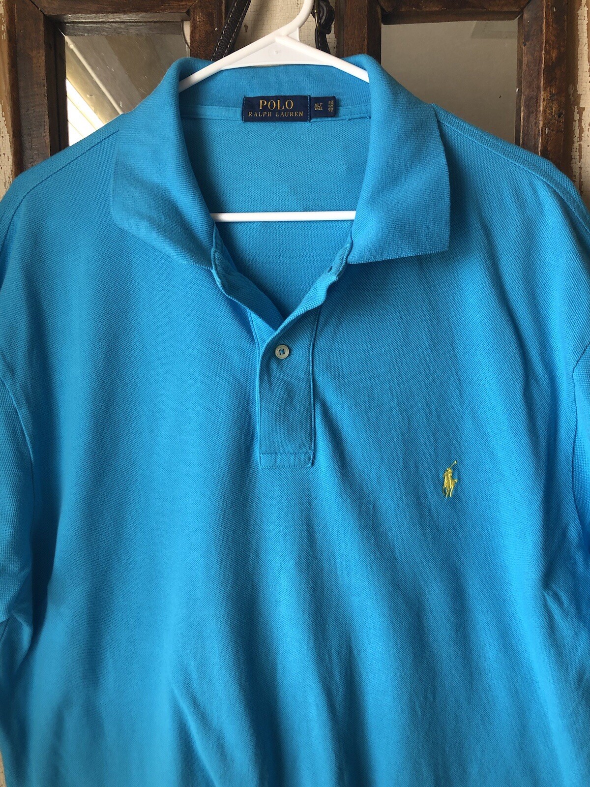 Polo Ralph Lauren Camicia Uomo Taglia XLT Blu Pony Logo XL Alta