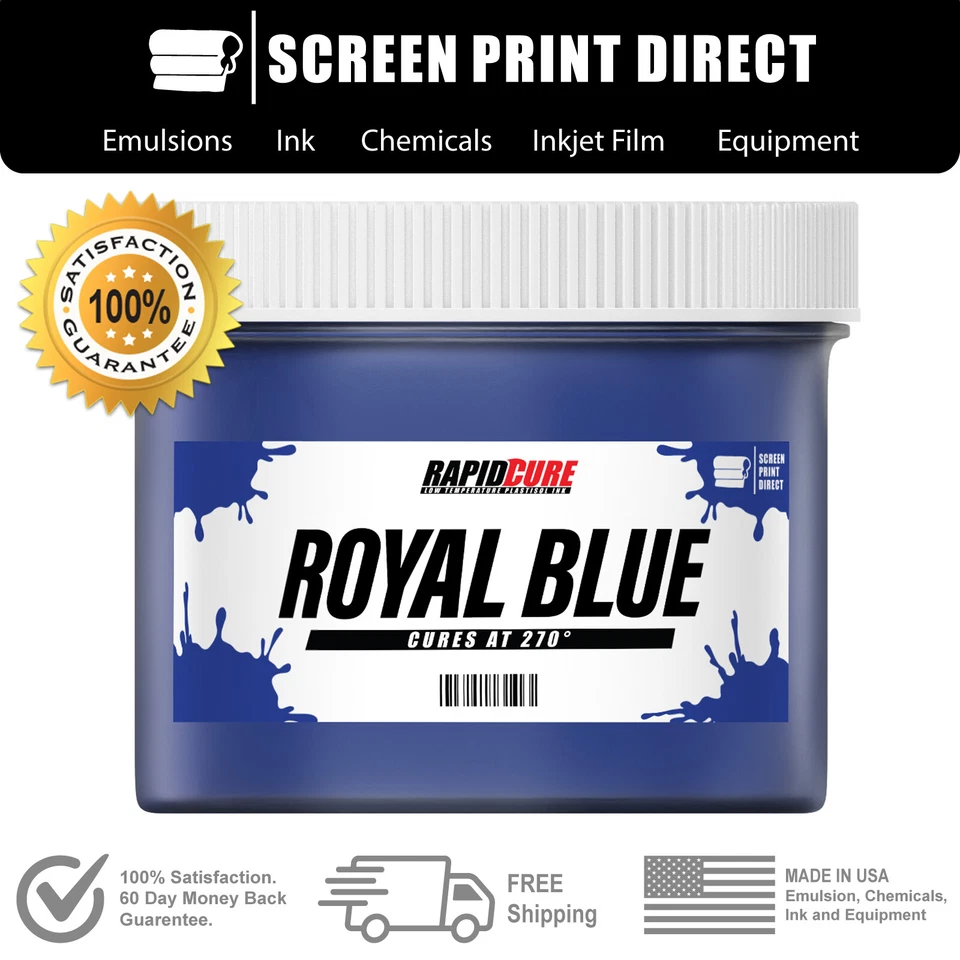 ECOTEX® SCREEN PRINT DIRECT™ RAPID CURE Royal Blue - Low Temperature Cure Plastisol Ink For Screen Printing - All Sizes