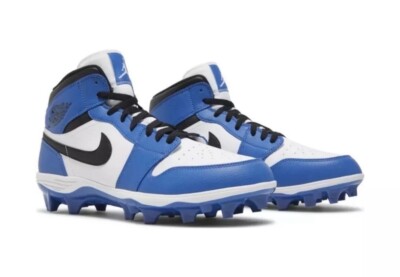 Nike Jordan 1 Mid TD Football Cleats Game Royal Blue Men display picture 1