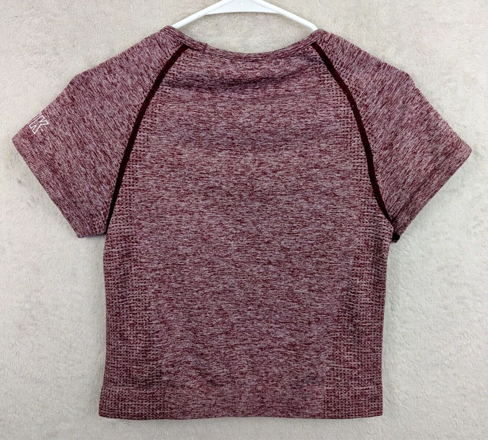 Top corto ROSA Victoria's Secret talla L sin costuras borgoña compresión atlética 3849 Foto 2 de 3