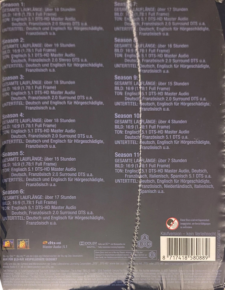 X-Files The Complete TV Series Seasons 1-11 Blu-ray German Region Free XFiles - Image 4 of 4