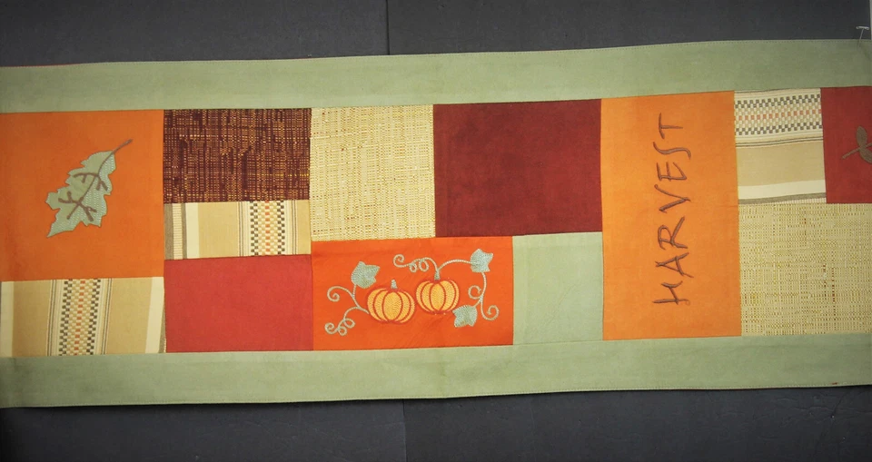 Table Runner Patchwork Fall Harvest Thanksgiving Inspired Treasures 14”x 72” - Image 2 of 4