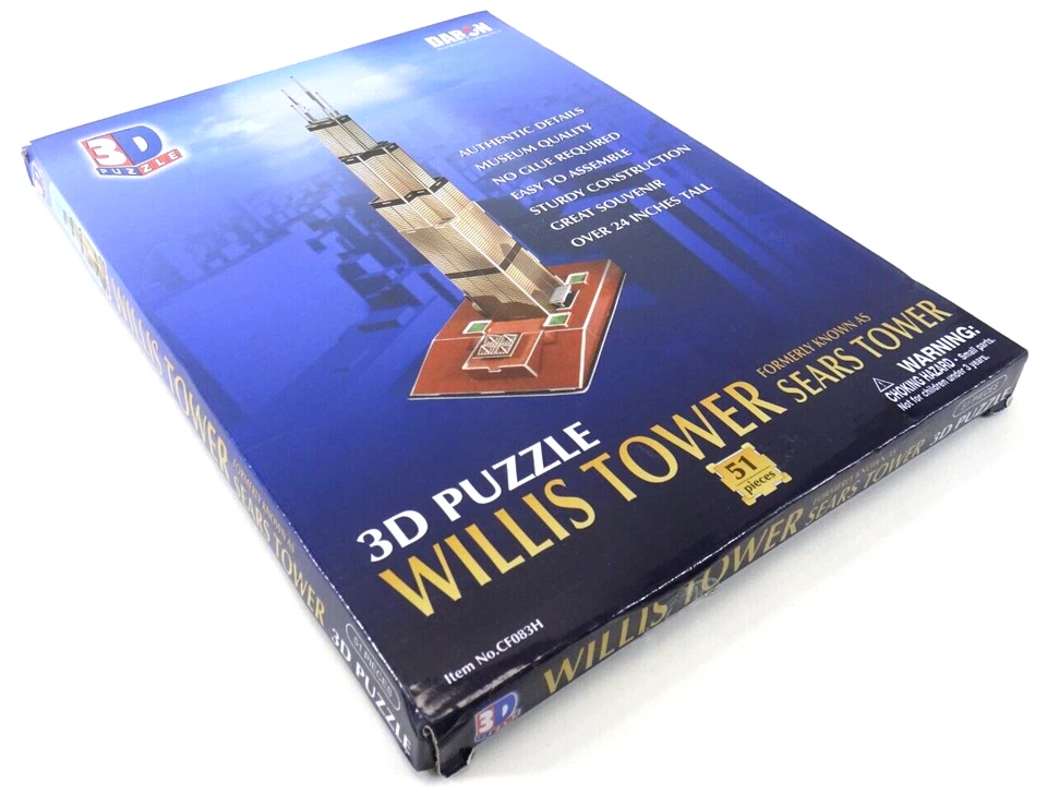 3D PUZZLE Willis Tower / Sears Tower 51 Pieces by DARON CF083H NEW IN BOX - Image 3 of 3