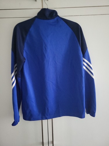 Vintage Adidas Climalite blue 1/4 zip long sleeved logo Training Top. Size YXL - Picture 3 of 6