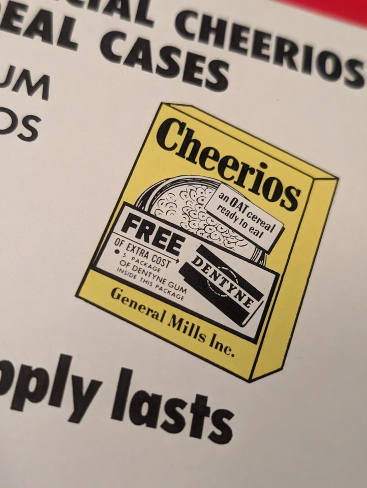 Vtg 50's Cheerios Cereal Promotional Letter - Dentyne Gum Ad - Rare Ephemera  - Image 3 of 4
