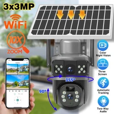 Wireless Solar Battery Powered Wifi Outdoor Home Security Camera System Rotating