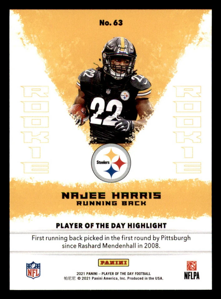 2021 Panini Player of the Day #63 Najee Harris - Image 2 of 2