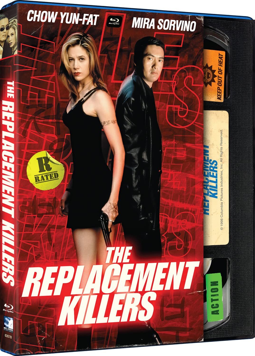 The Replacement Killers Retro VHS (Blu-ray) Chow Yun-Fat Mira Sorvino