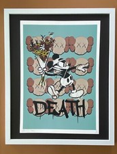 DEATH NYC ltd 署名入りフレーム付ストリートアートプリント 45x32cm