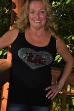 South Carolina Gamecocks rhinestone bling black sleeveless tank sz small