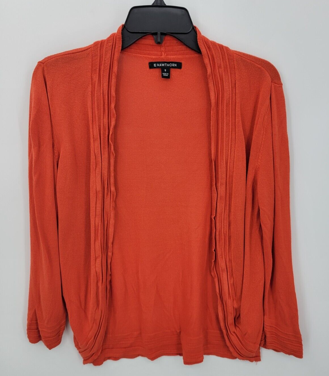 41 Hawthorn Cardigan Sweater Womens Medium Orange Open Front Boho