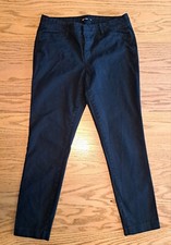 Old Navy Womens Pants Size 6 Black Pixie Chino Cropped Casual Career Stretch