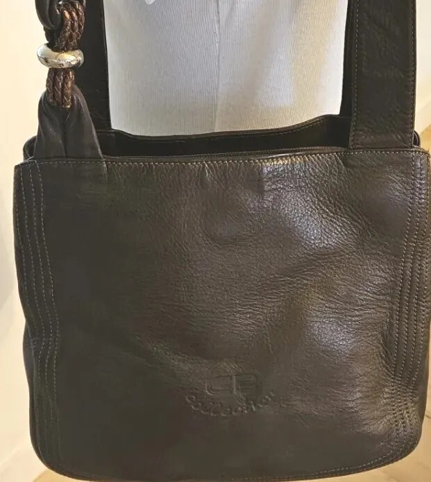 CB Pelletterie Made in Italy Black Genuine Full Leather Backpack Shoulder Bag Vintage CB Pelletterie Genuine Leather shoulder Purse Bag  main image 3