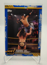 2021 Topps NXT WWE BLUE /50 #84 Kushida def. Cameron Grimes wrestling card