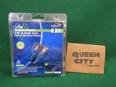 AG500-7L LEVITON 7ft blue cat 5e  PATCH CORD 7' Gold Contacts