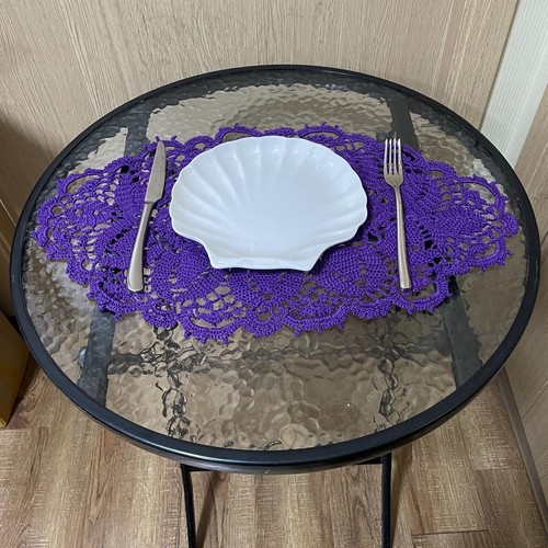22in Oval Lace Tablecloth Handmade Crochet Placemat Vase Mat Runner Doily - Picture 27 of 55