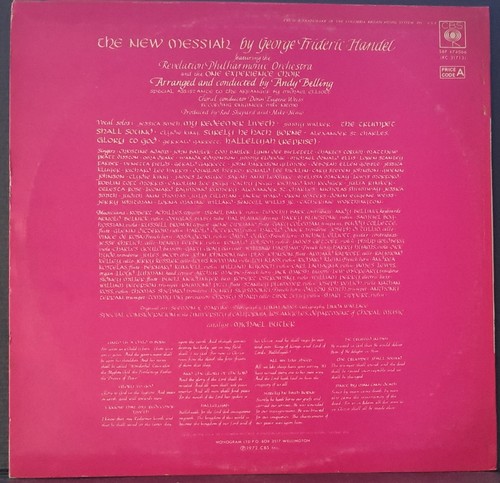 THE NEW MESSIAH - HANDEL PLAYED BY REVELATION PHILH. ORCHESTRA ANDY BELLING CBS - Picture 2 of 3