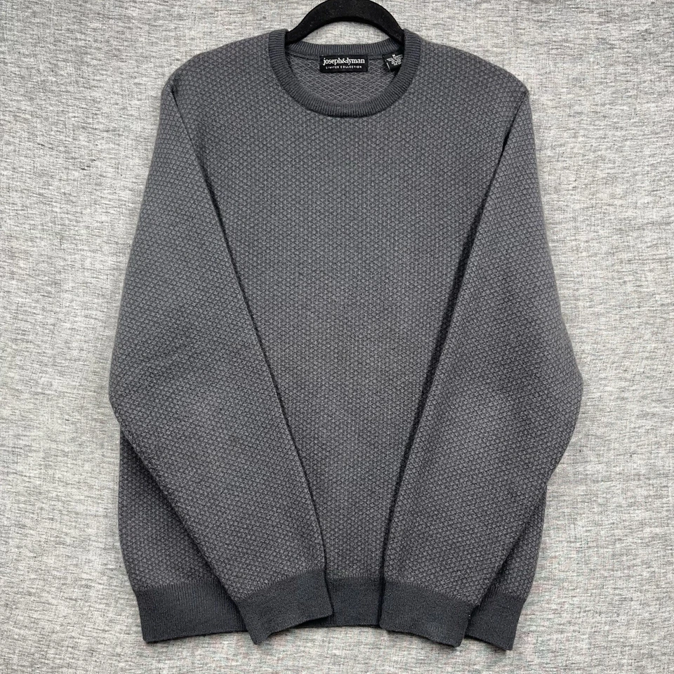 Suéter Pullover Joseph & Lyman Hombre’s 100% Cachemira Cuello Redondo Gris Hombre’s Talla M Foto 4 de 4