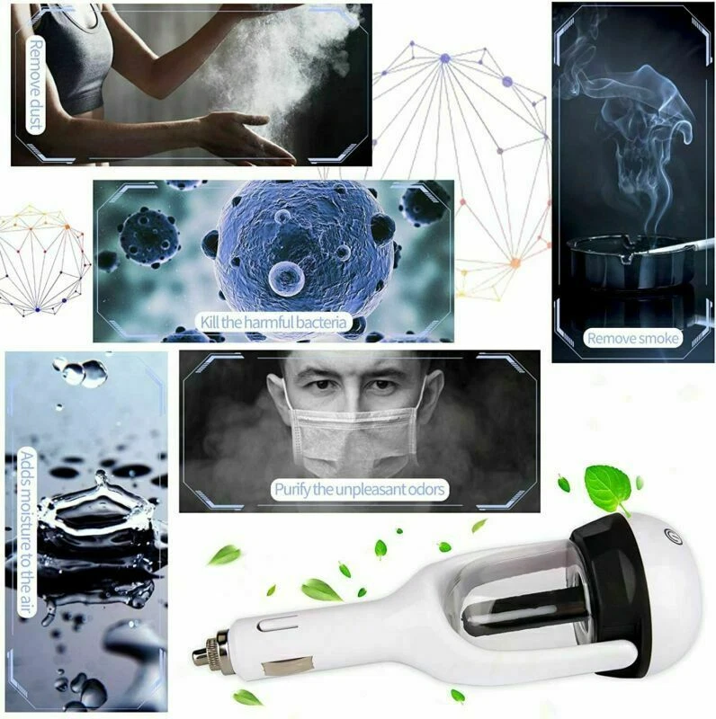 Mini Car Air Humidifier Diffuser Essential Oil Ultrasonic Aroma Mist Purifier - Image 3 of 4
