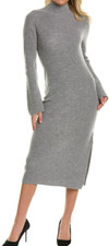 Theory Wool Cashmere Rib Midi Dress Grey M;NWT