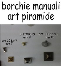 100 borchie piramide art 2083-9     9 mm 100 borchie manuali colore acciaio