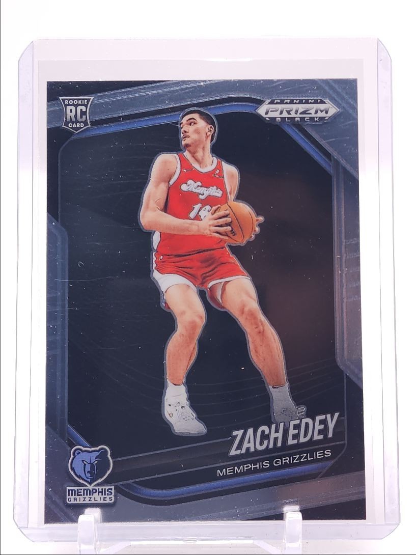 ZACH EDEY 2024-25 PRIZM BLACK BASKETBALL ROOKIE GRIZZLIES #64 RC Q5384