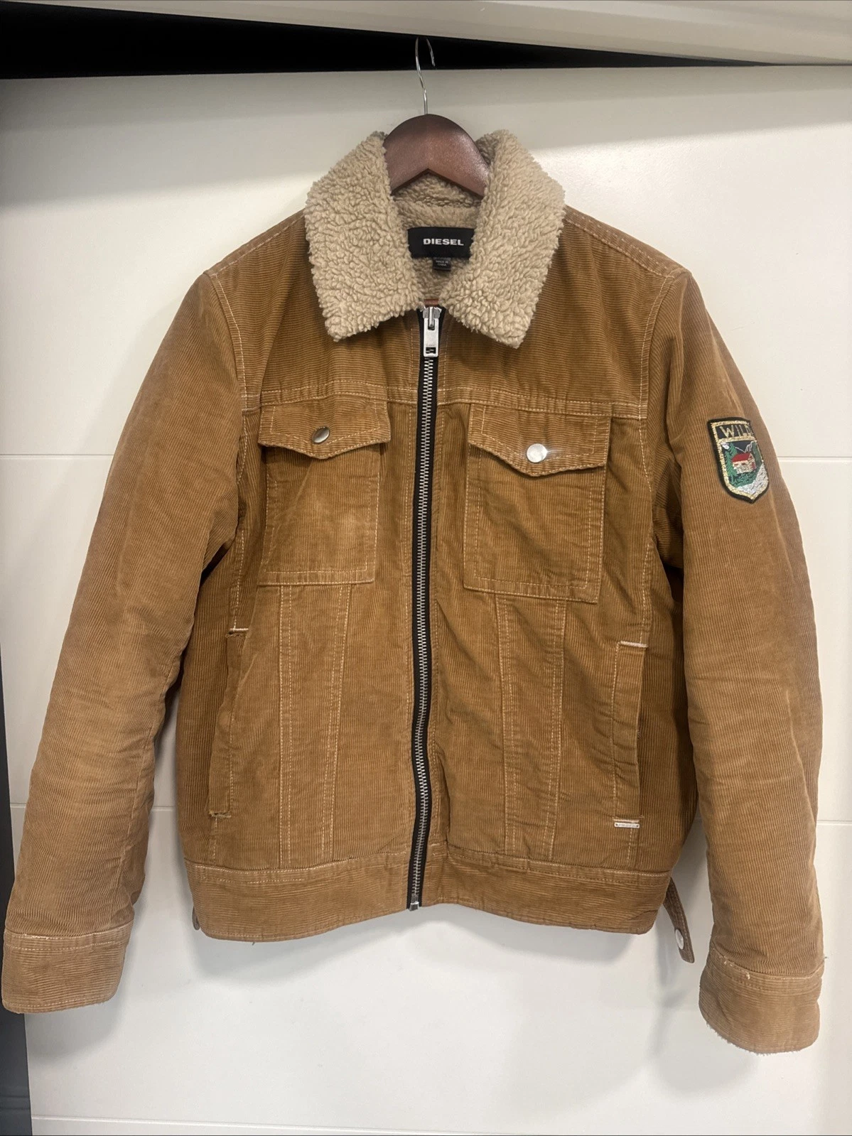 DIESEL Shearling jacket brown Men’s Size Medium