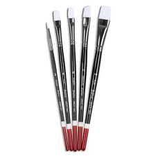 Angelus Paint Brush Set Round Flat Angular Artist Acrylic Small, Black